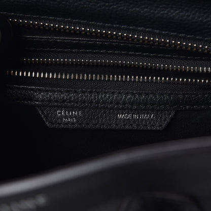 Celine Drummed Calfskin Micro Luggage Black 6 of 9