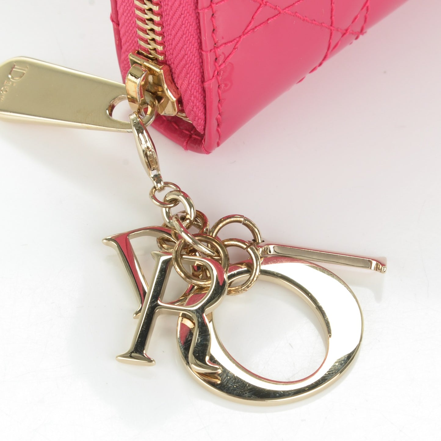 Patent Cannage Lady Dior Continental Wallet Pink