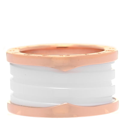 Bulgari 18K Rose Gold White Ceramic B.Zero1 Four-Band Ring 53 6.25 3 of 6