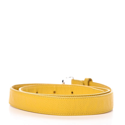 Chanel Caviar CC Logo Skinny Belt 80 32 Yellow 3 of 7