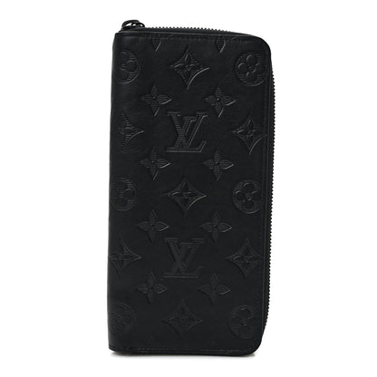 Louis Vuitton Calfskin Monogram Shadow Vertical Zippy Wallet Black 1 of 6