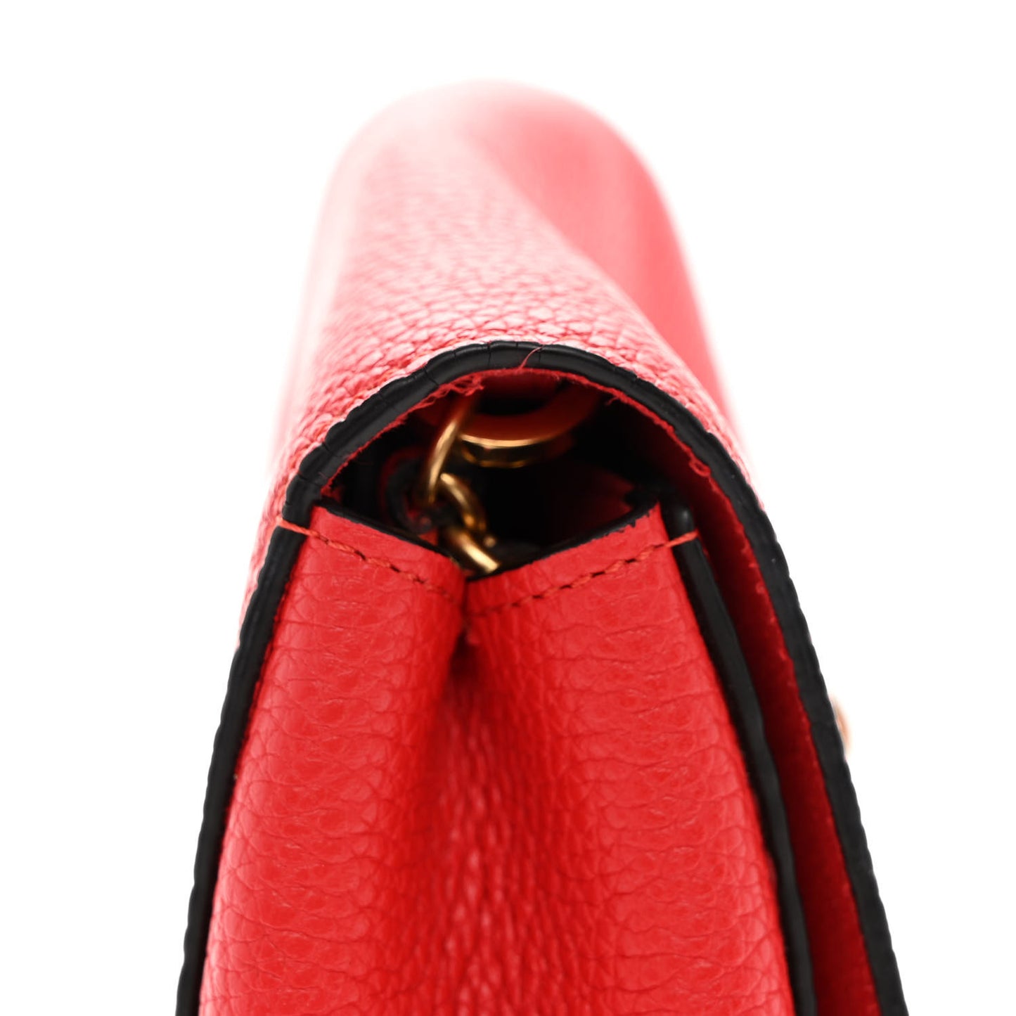 Classic Grain Calfskin Mini Lily Fiery Red