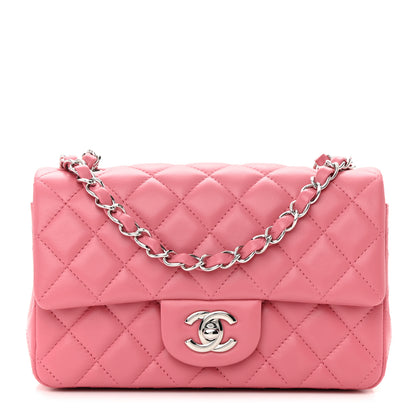 Chanel Lambskin Quilted Mini Rectangular Flap Pink 1 of 12