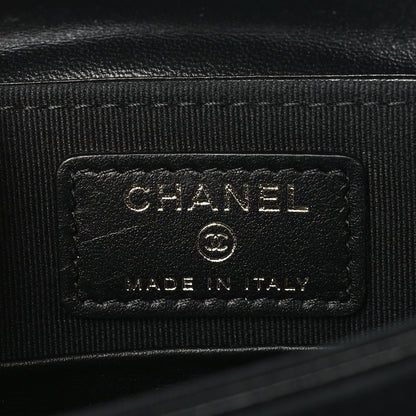 Chanel Shiny Lambskin Quilted Flap Phone Holder With Chain Black 6 of 11