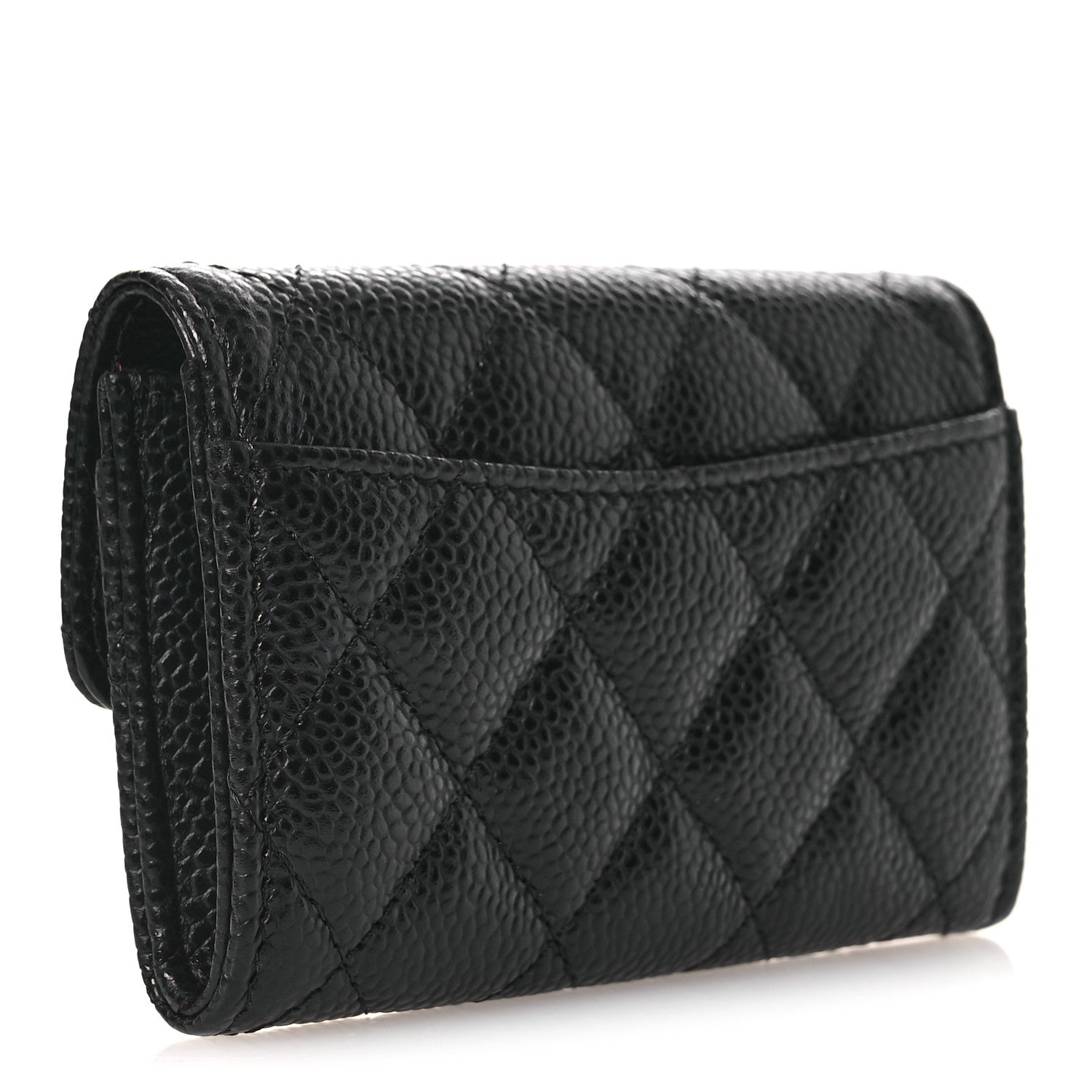 Chanel Caviar Quilted Flap Card Holder Wallet Black 3 of 10