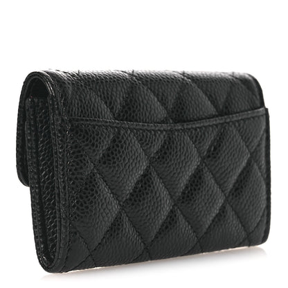 Chanel Caviar Quilted Flap Card Holder Wallet Black 3 of 10