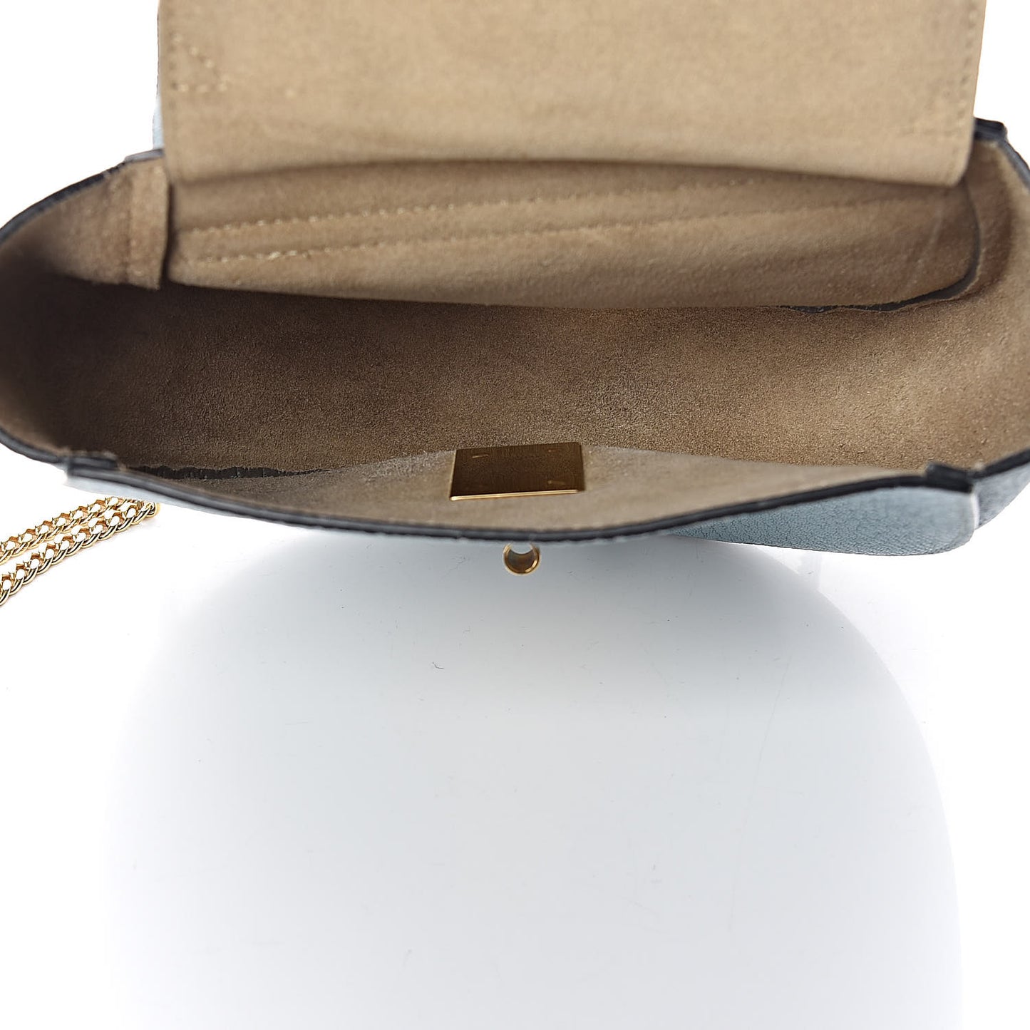 Grained Lambskin MIni Drew Shoulder Bag Cloudy Blue