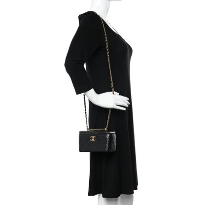 Chanel Lambskin Quilted Small CC Dynasty Vanity Case With Chain Black 2 of 19