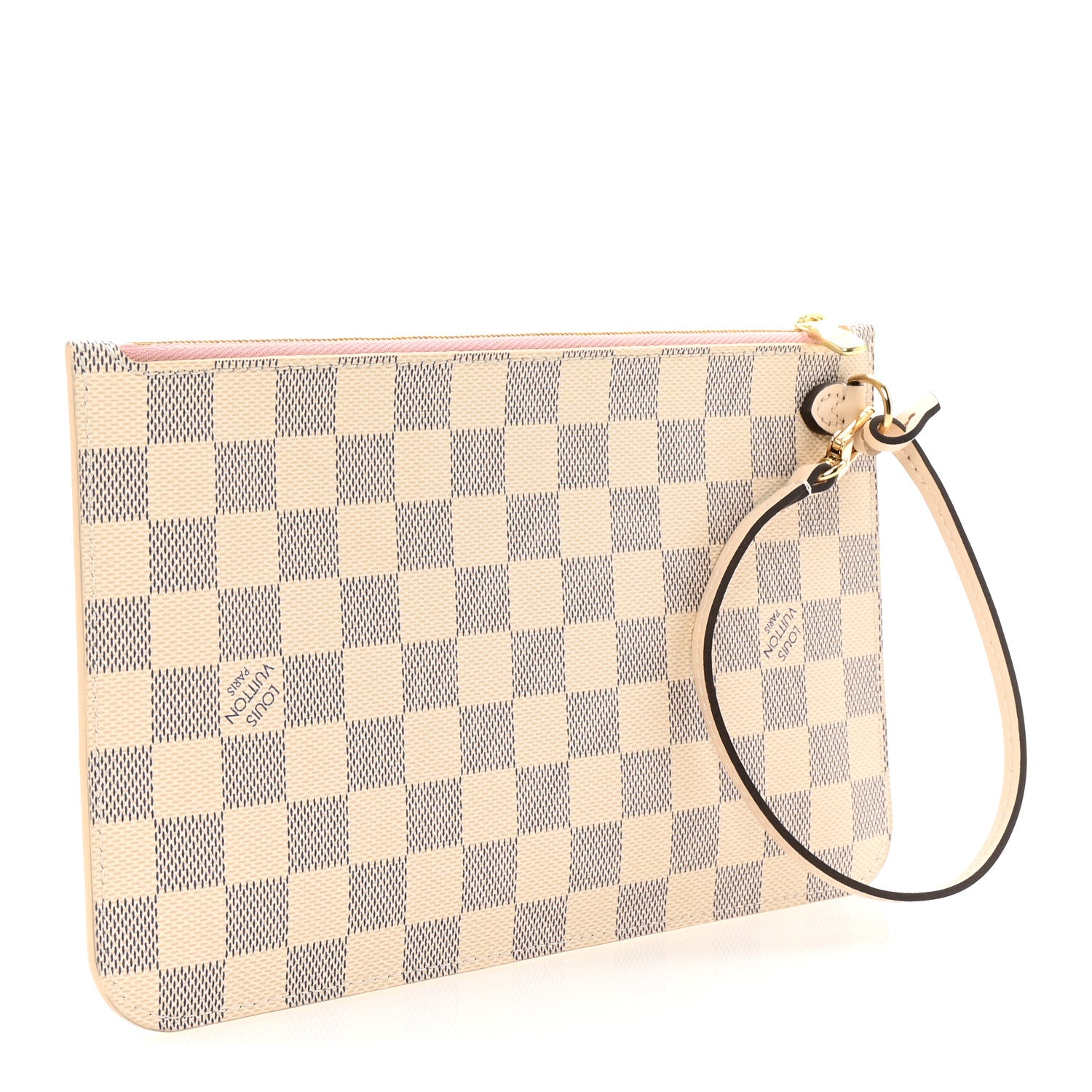 Louis Vuitton Damier Azur Braided Neverfull MM Pochette Pink 3 of 6