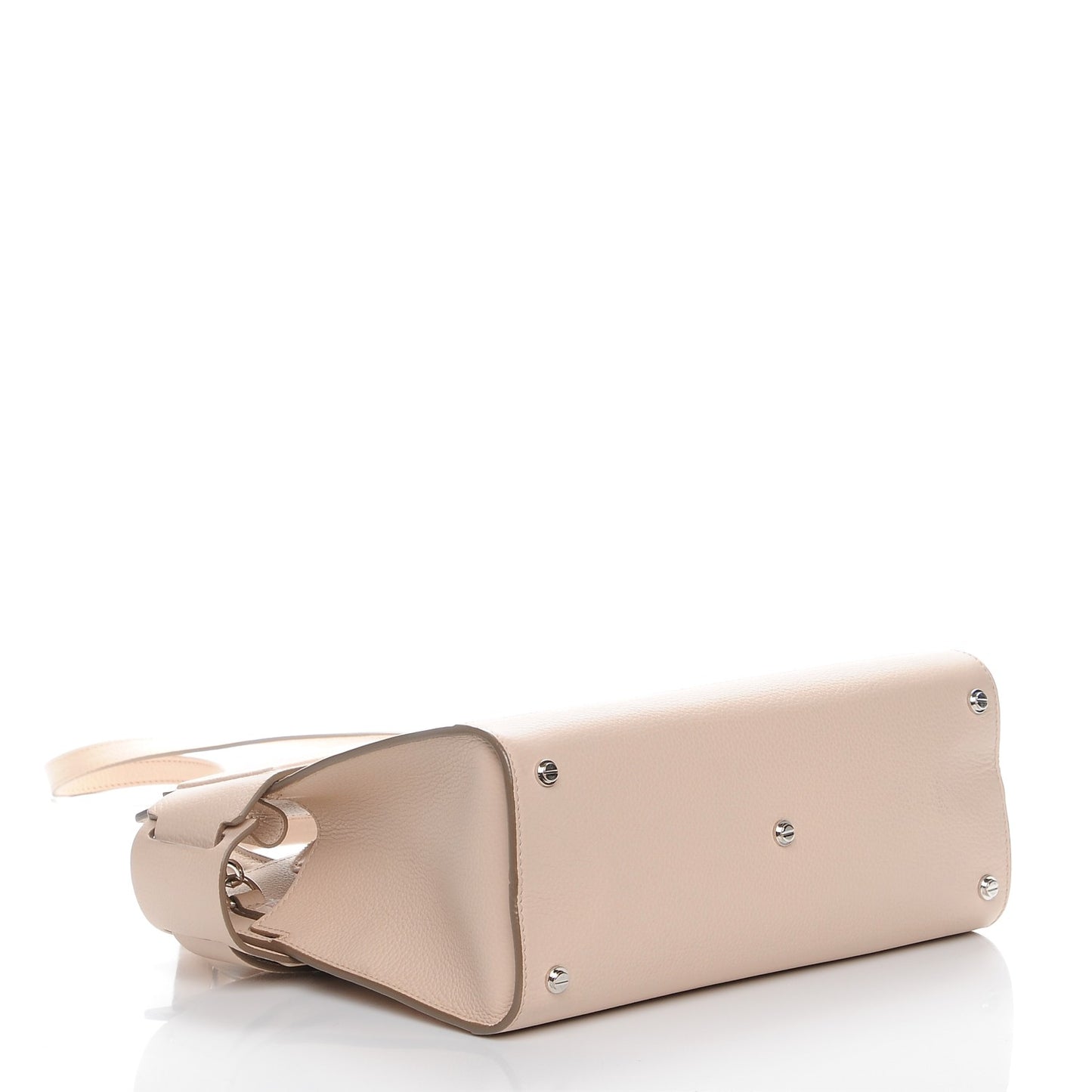 Grained Calfskin Small Horizon Satchel Nude Pink
