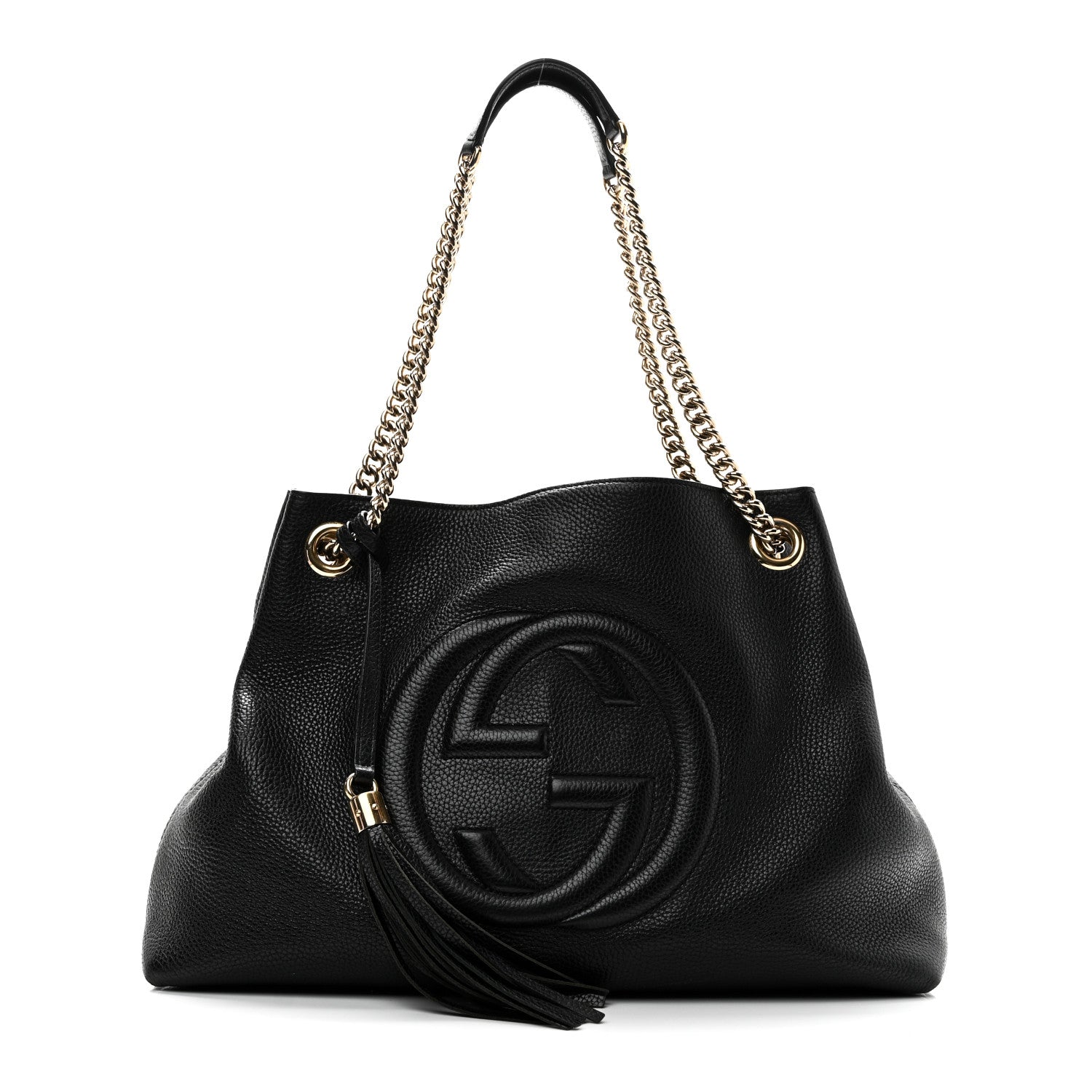 Gucci Pebbled Calfskin Medium Soho Chain Shoulder Bag Black 1 of 10