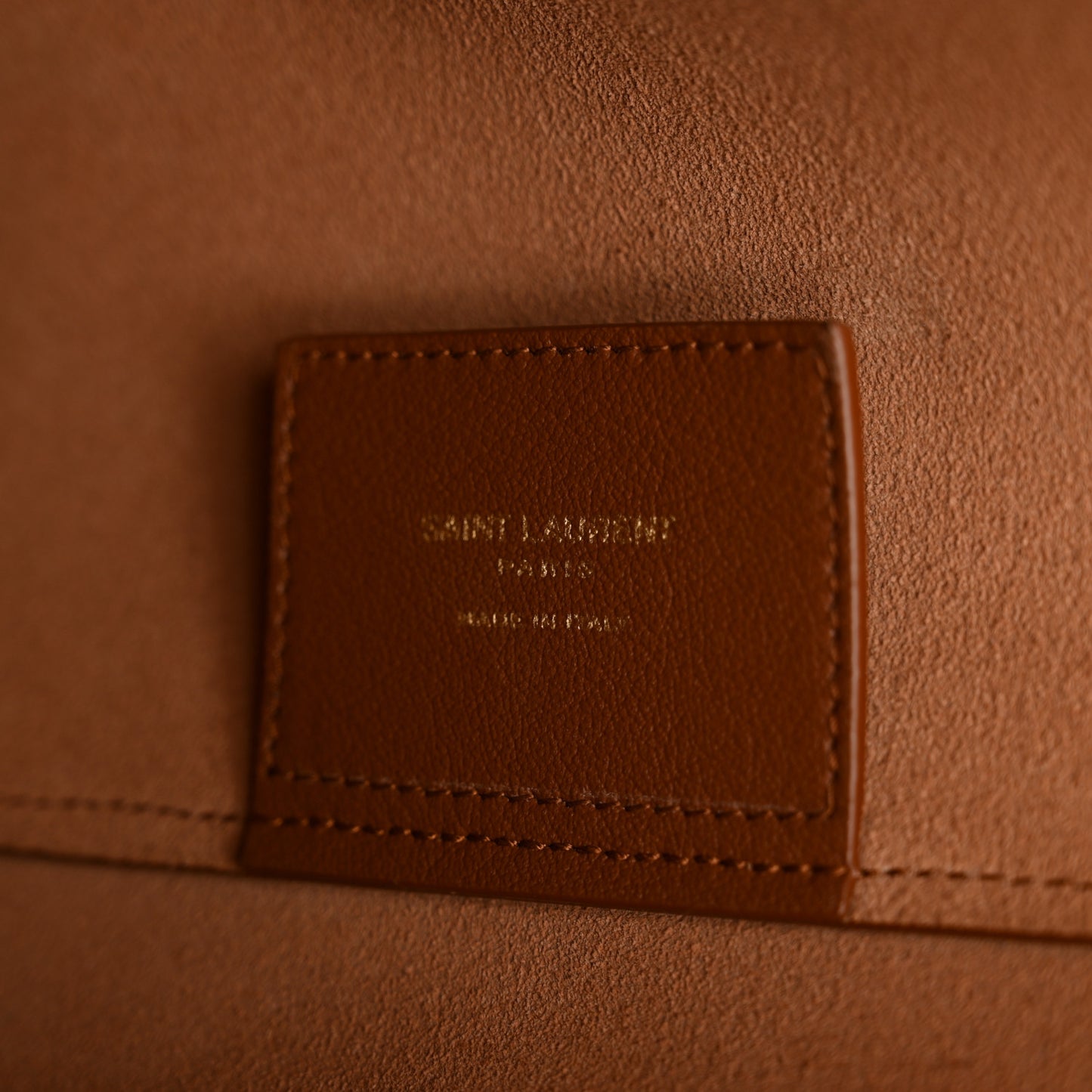 Calfskin Large Shopping Tote Dark Tan