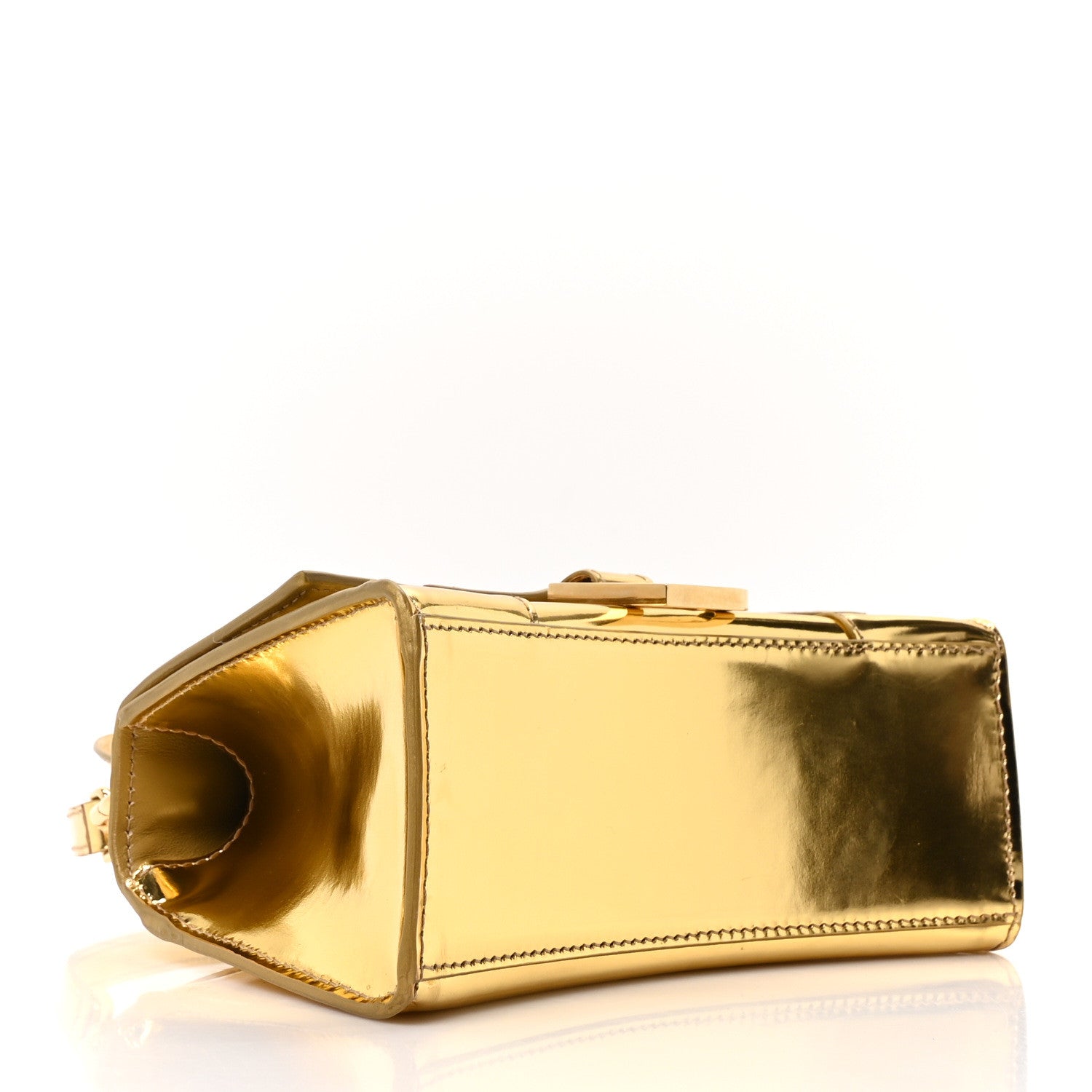 Balenciaga Metallic Calfskin Hourglass Top Handle Bag XS Gold 4 of 9