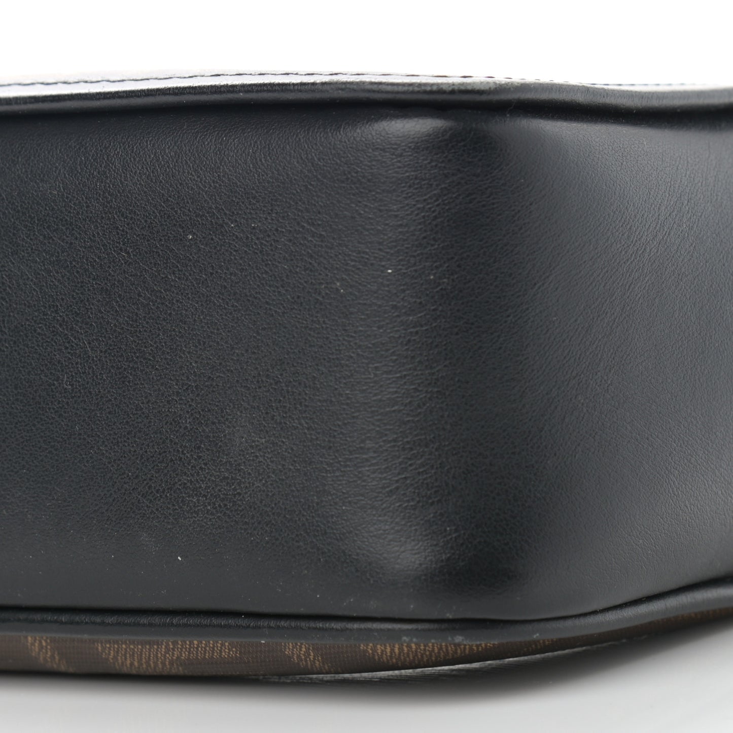Glazed Fabric Vitello Century FF 1974 Stamp Patch Mini Camera Case Mogano Panna Black