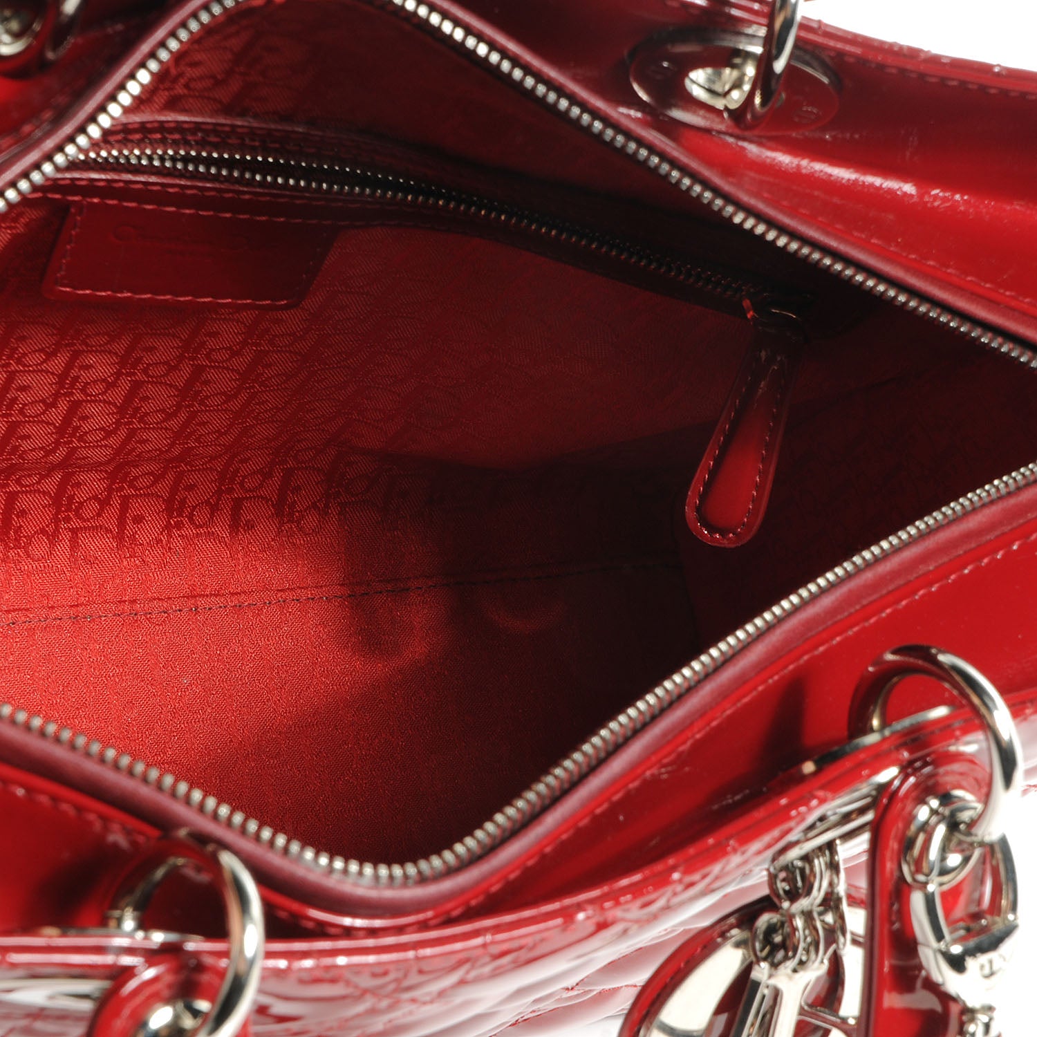 Christian Dior Patent Cannage Large Lady Dior Red 5 of 7