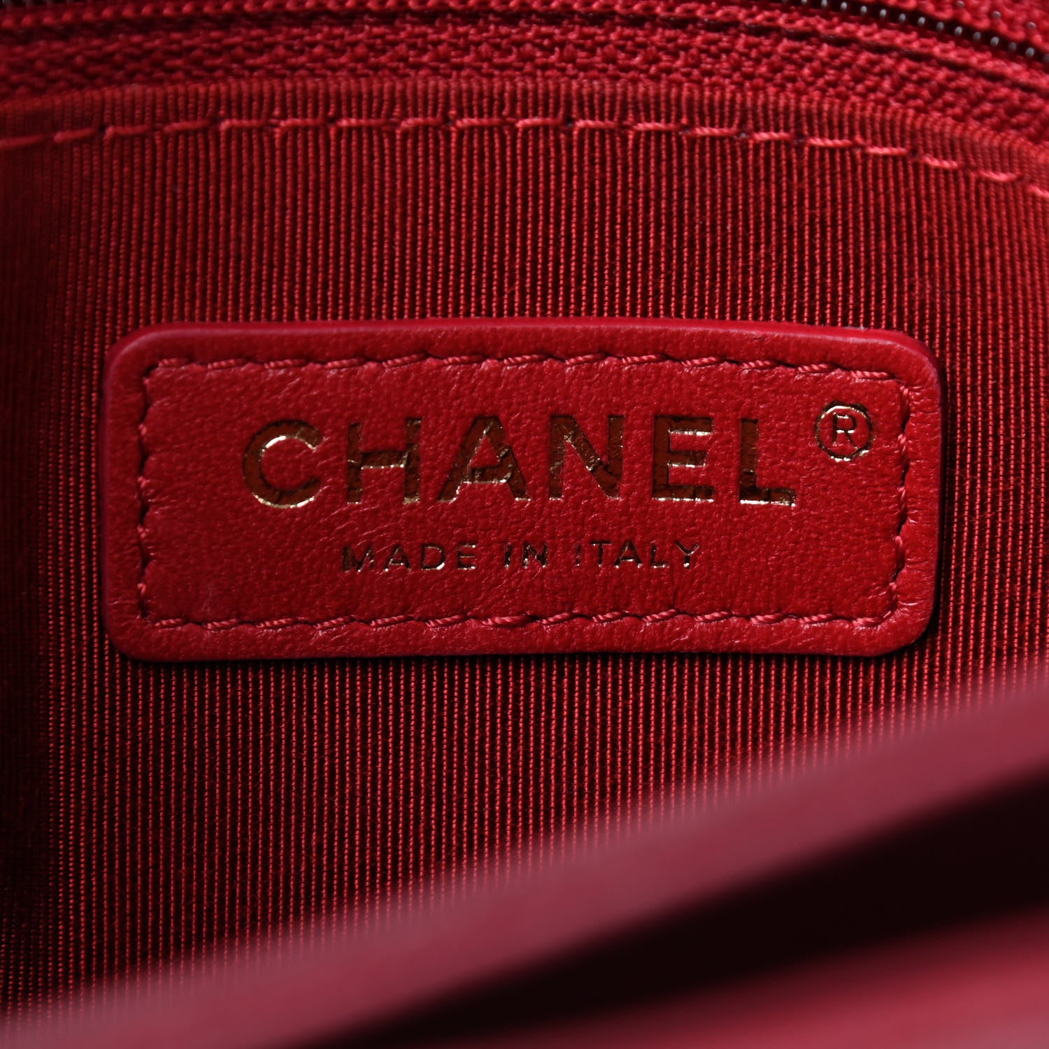 Chanel Grained Calfskin Stitched Chevron Medium Chic Top Handle Flap Red 7 of 8