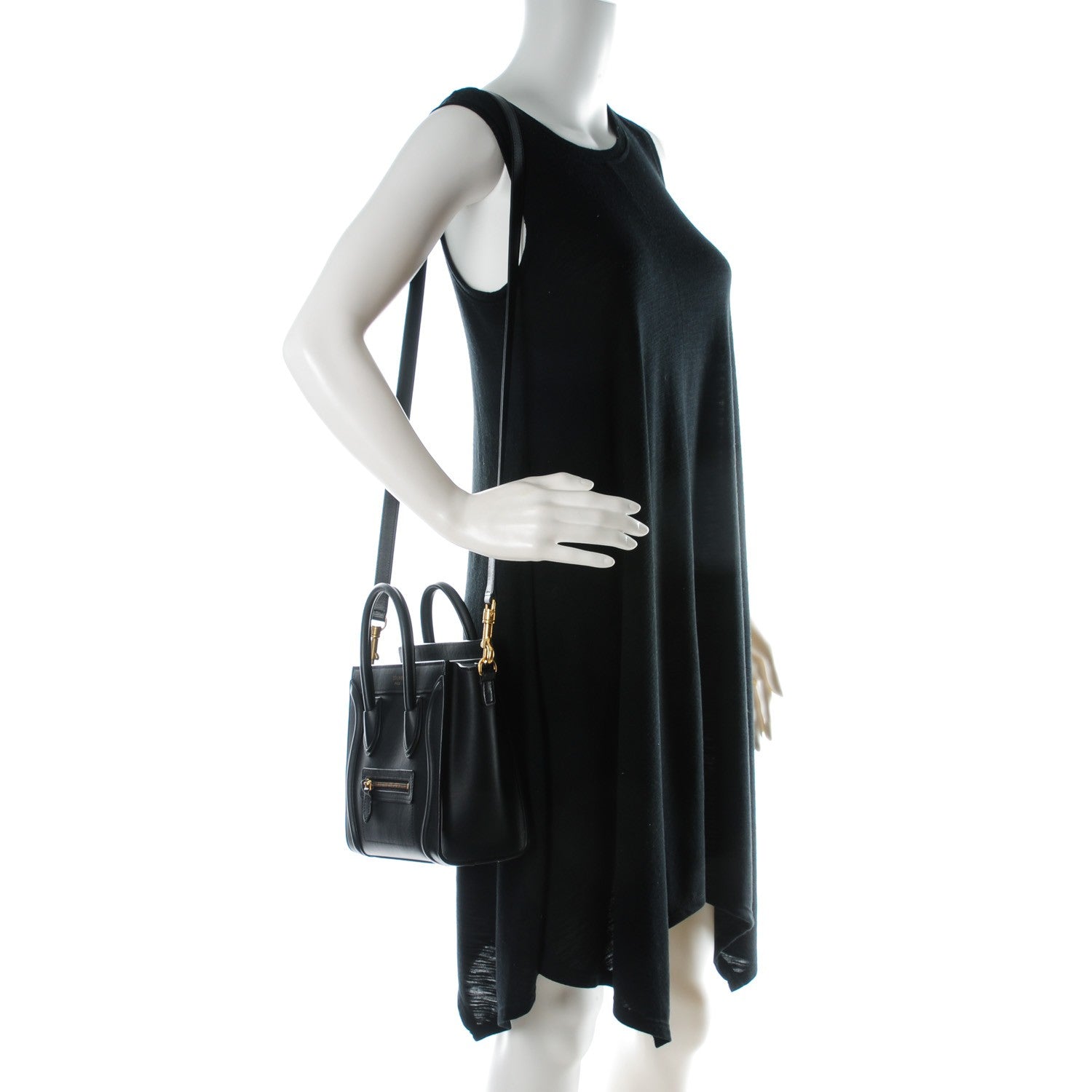 Celine Smooth Calfskin Nano Luggage Black 2 of 7