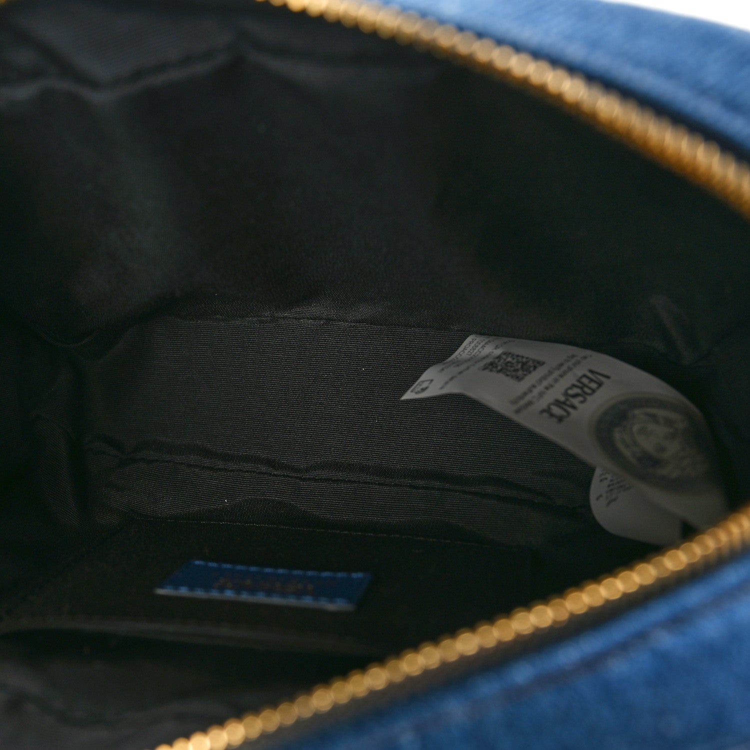 Versace Denim Quilted La Medusa Camera Bag Blue 5 of 10