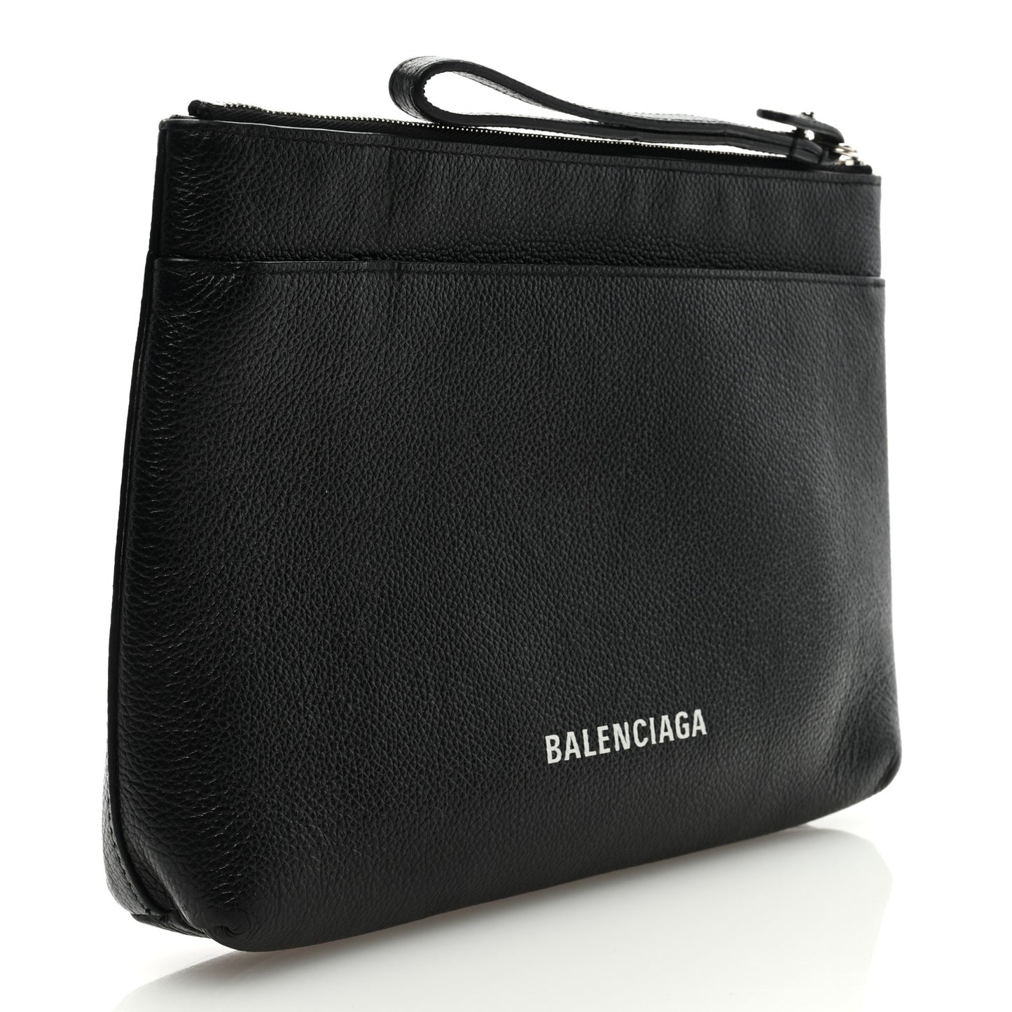 X THE SIMPSONS Calfskin Logo Zip Pouch Black