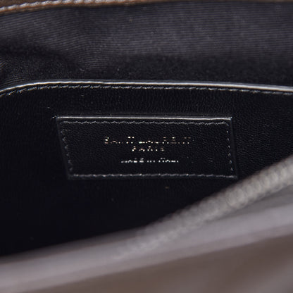 Saint Laurent Sheepskin Matelasse Chevron Monogram Large College Satchel Dark Brown 6 of 9