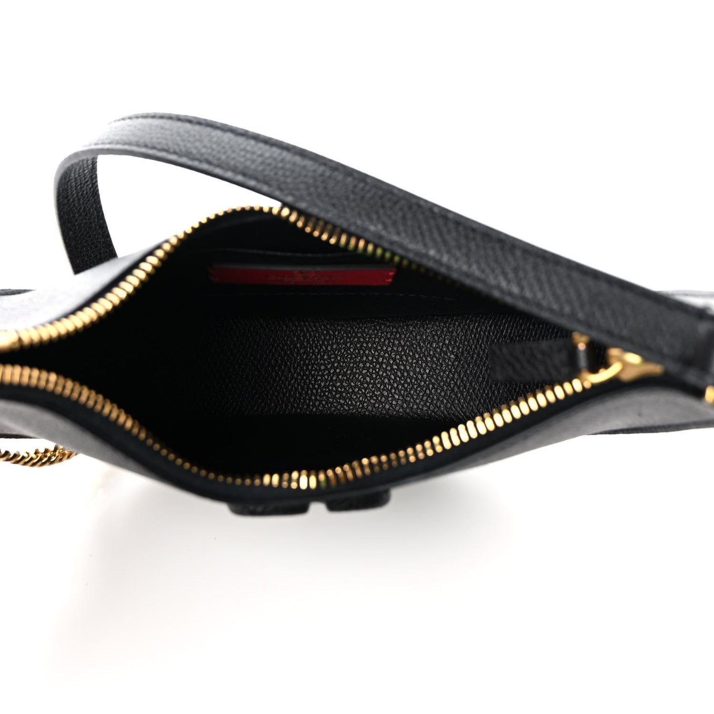 Grainy Calfskin Mini Vlogo Hobo Bag Black