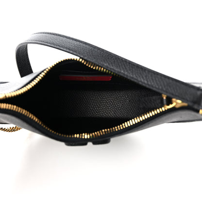 Valentino Garavani Grainy Calfskin Mini Vlogo Hobo Bag Black 5 of 9