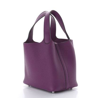 Hermes Taurillon Clemence Picotin Lock 18 PM Ultraviolet 3 of 11