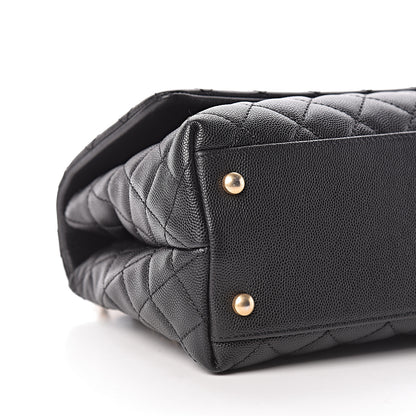 Chanel Caviar Lizard Quilted Small Coco Handle Flap Black 9 of 11