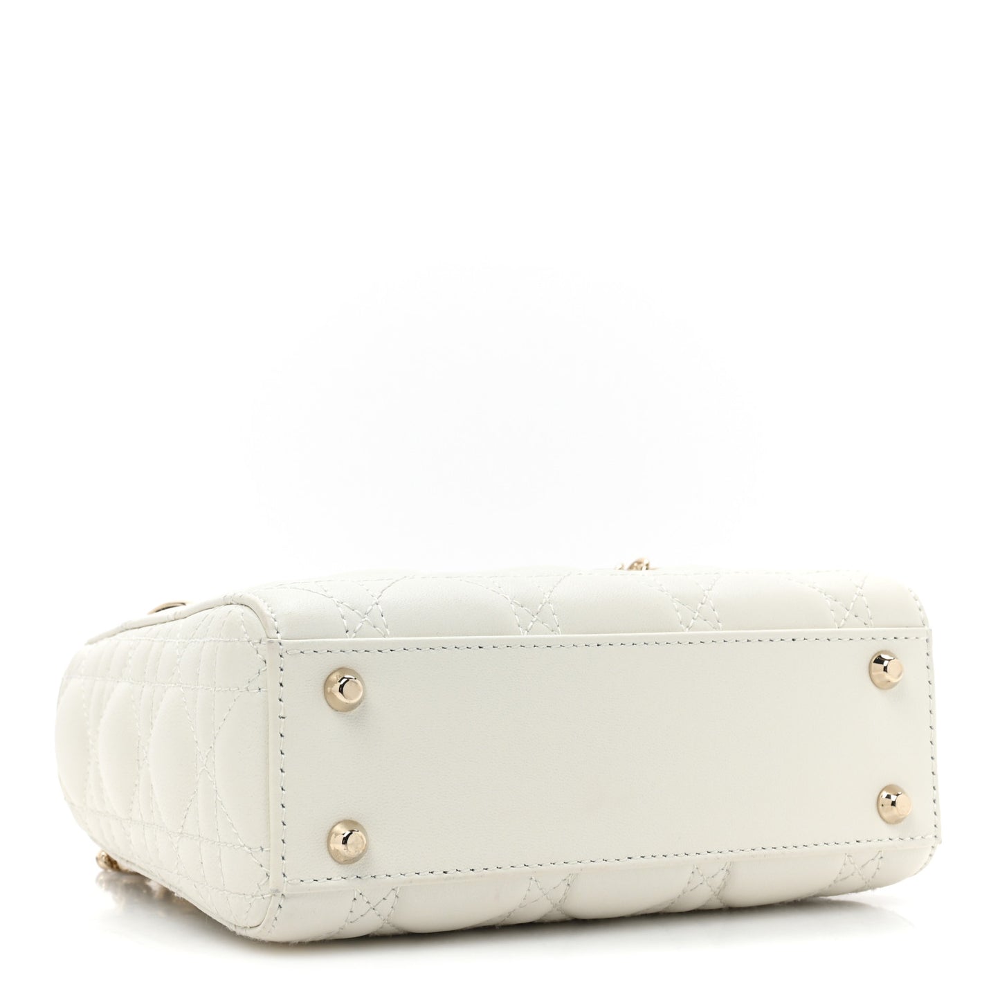 Lambskin Cannage Mini Lady Dior White