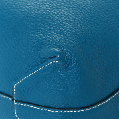 Hermes Taurillon Clemence Double Sens 36 Reversible Tote Bleu Sapphire Izmir 17 of 22
