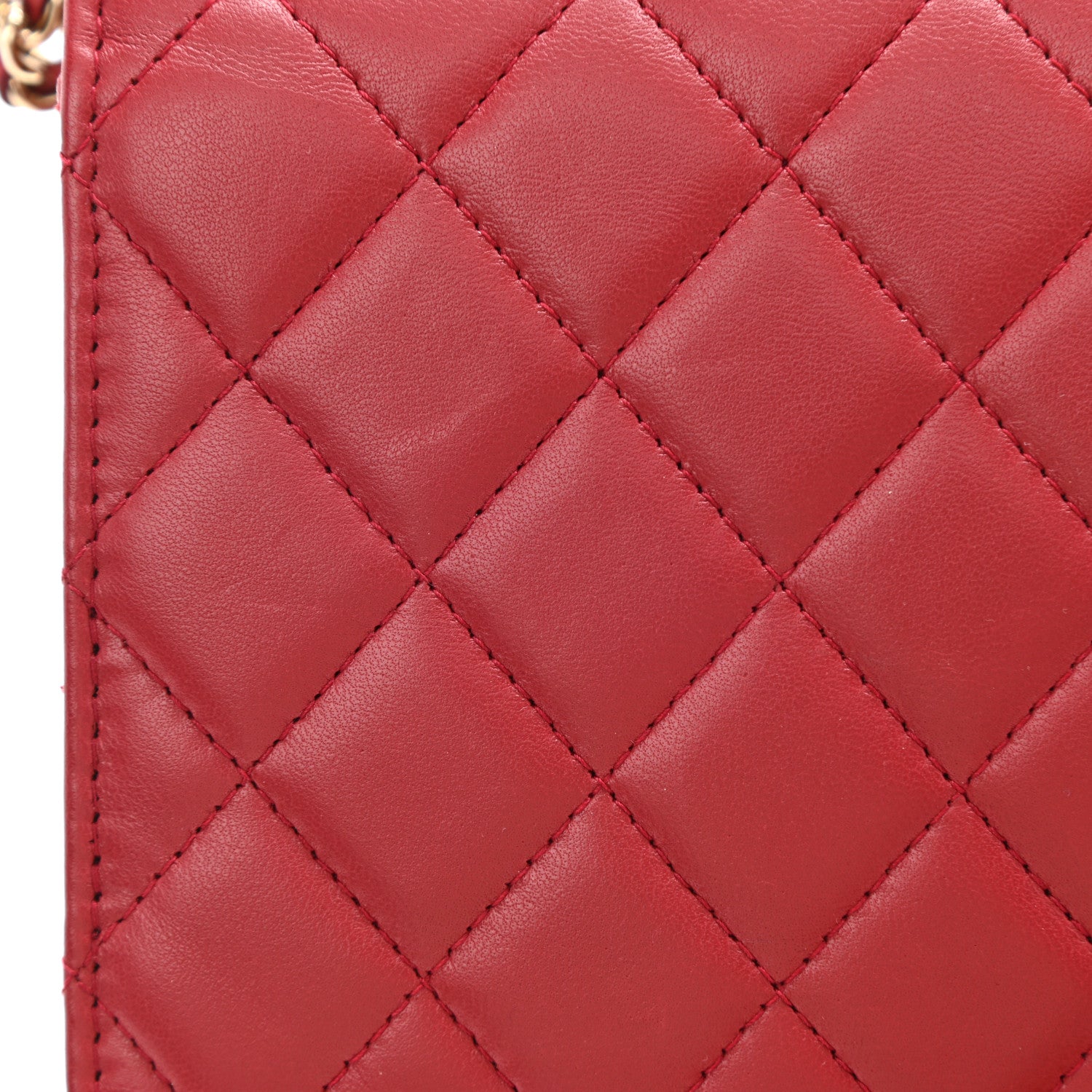 Chanel Lambskin Quilted Trendy CC Wallet On Chain WOC Red 9 of 11