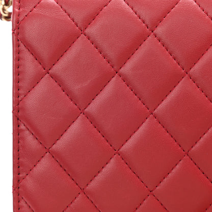 Chanel Lambskin Quilted Trendy CC Wallet On Chain WOC Red 9 of 11