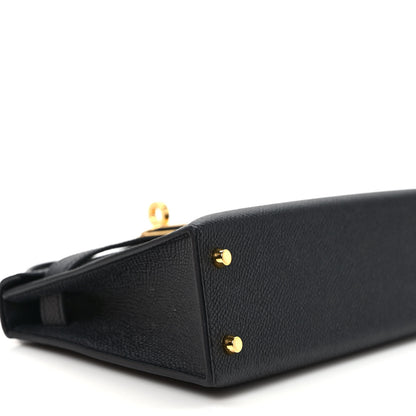 Hermes Epsom Mini Kelly Sellier 20 Black 7 of 9