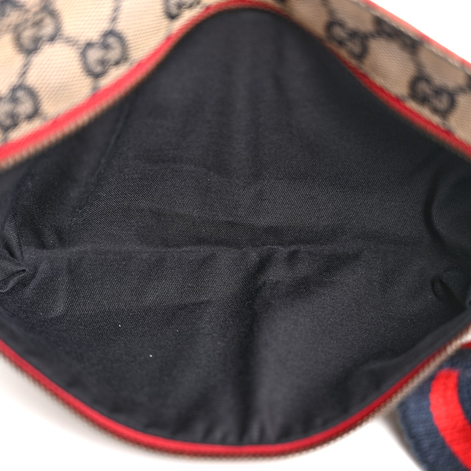 Gucci GG Monogram Web Double Pocket Belt Bag Navy Red 5 of 18