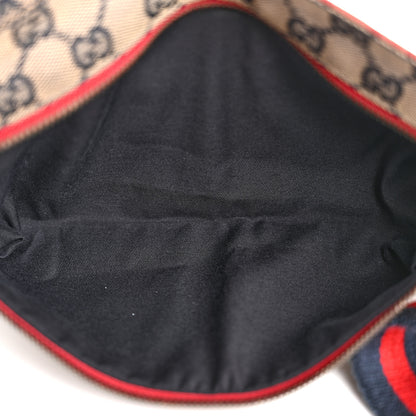 Gucci GG Monogram Web Double Pocket Belt Bag Navy Red 5 of 18
