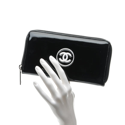 Chanel Patent Large Gusset CC Zip Wallet Black 2 of 9