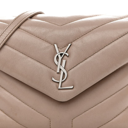 Saint Laurent Calfskin Y Quilted Monogram Toy Loulou Crossbody Bag Dark Beige 9 of 14