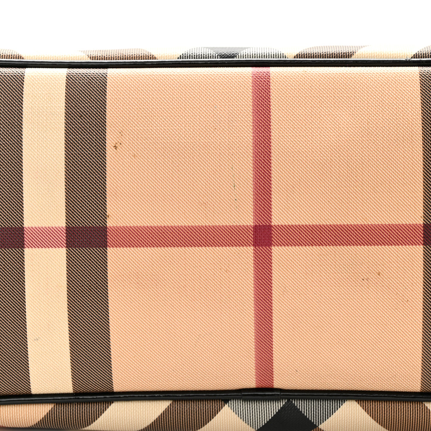 Patent Trim Nova Check Shopper Tote Black