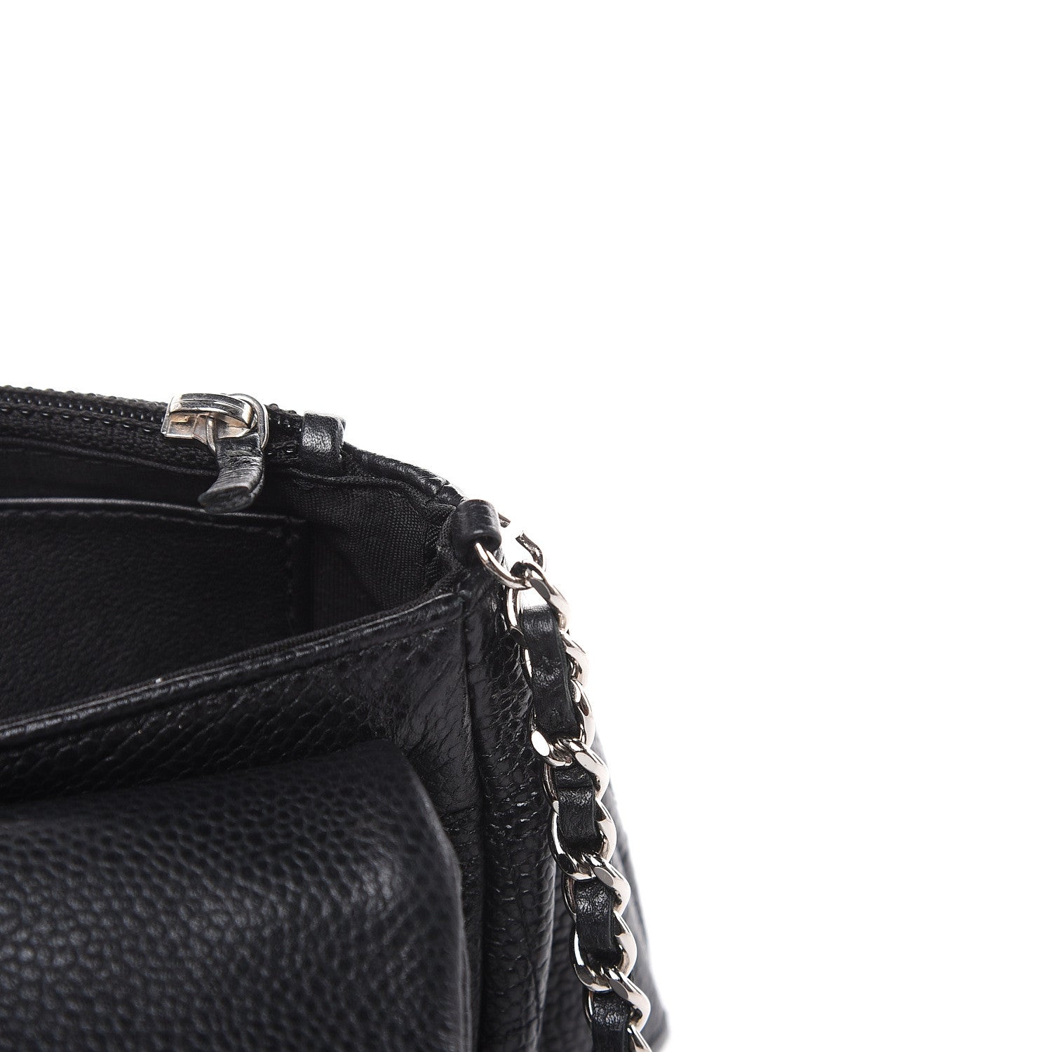 Chanel Caviar Half Moon Wallet On Chain WOC Black 11 of 14