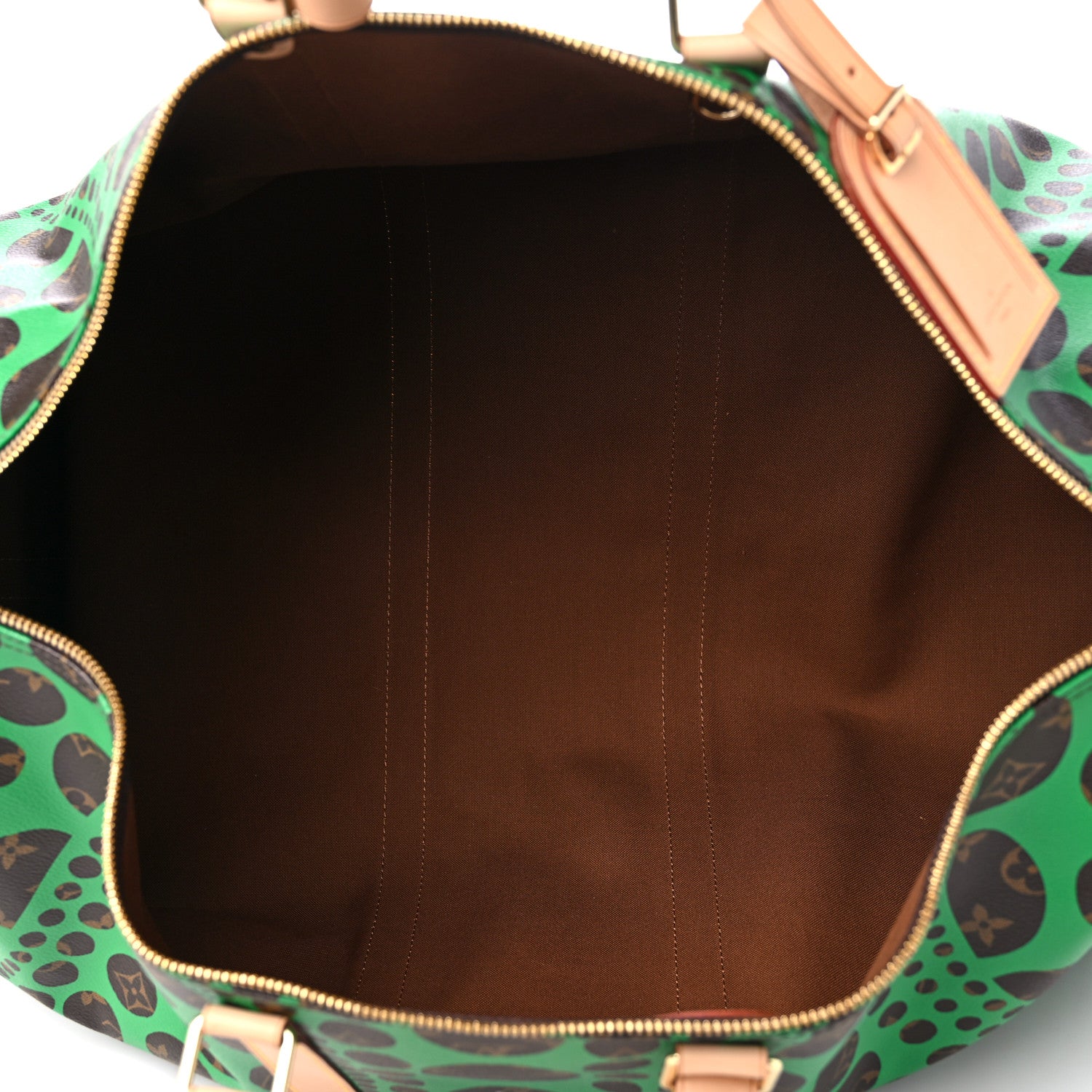 Louis Vuitton Monogram Kusama Pumpkin Dots Keepall Bandouliere 55 Green 4 of 12