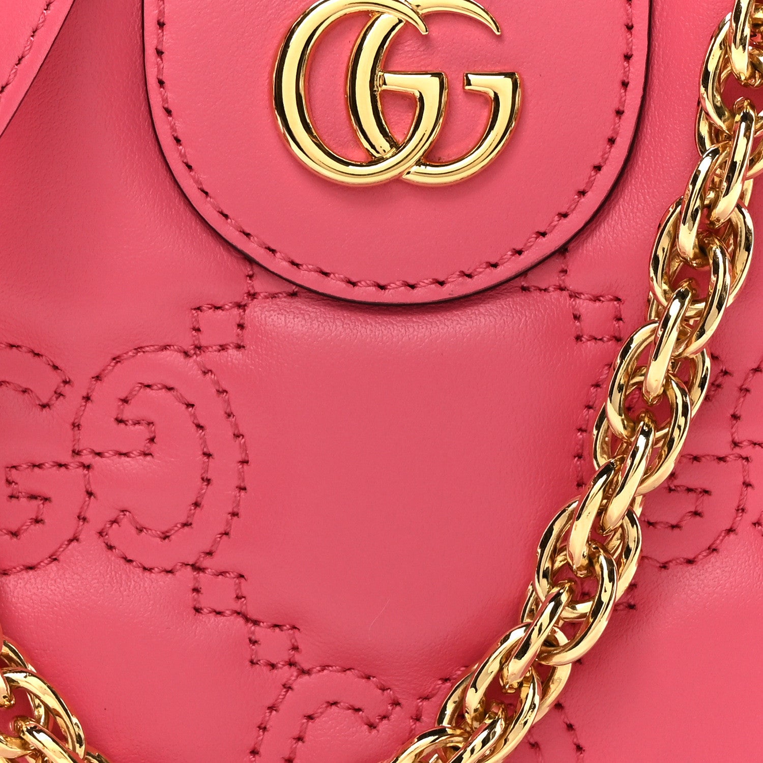 Gucci Calfskin GG Matelasse Mini Hobo Shoulder Bag Pink 8 of 10