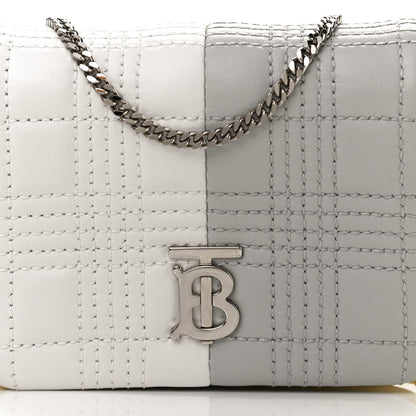 Burberry Lambskin Quilted Mini Lola Bag White Grey Yellow 7 of 9