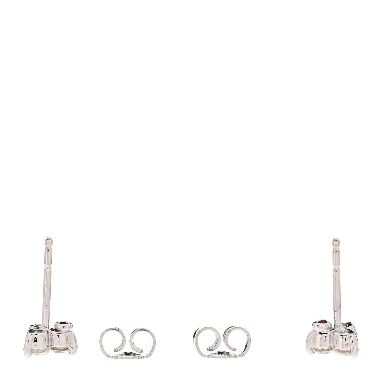 18K White Gold Diamond Small Three Stone Cluster Earrings
