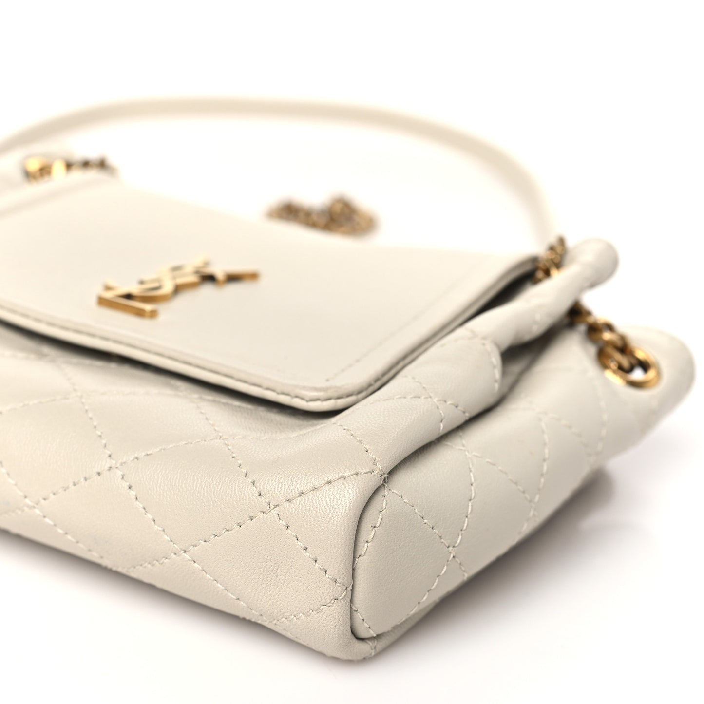 Lambskin Quilted Monogram Mini Nolita Blanc Vintage