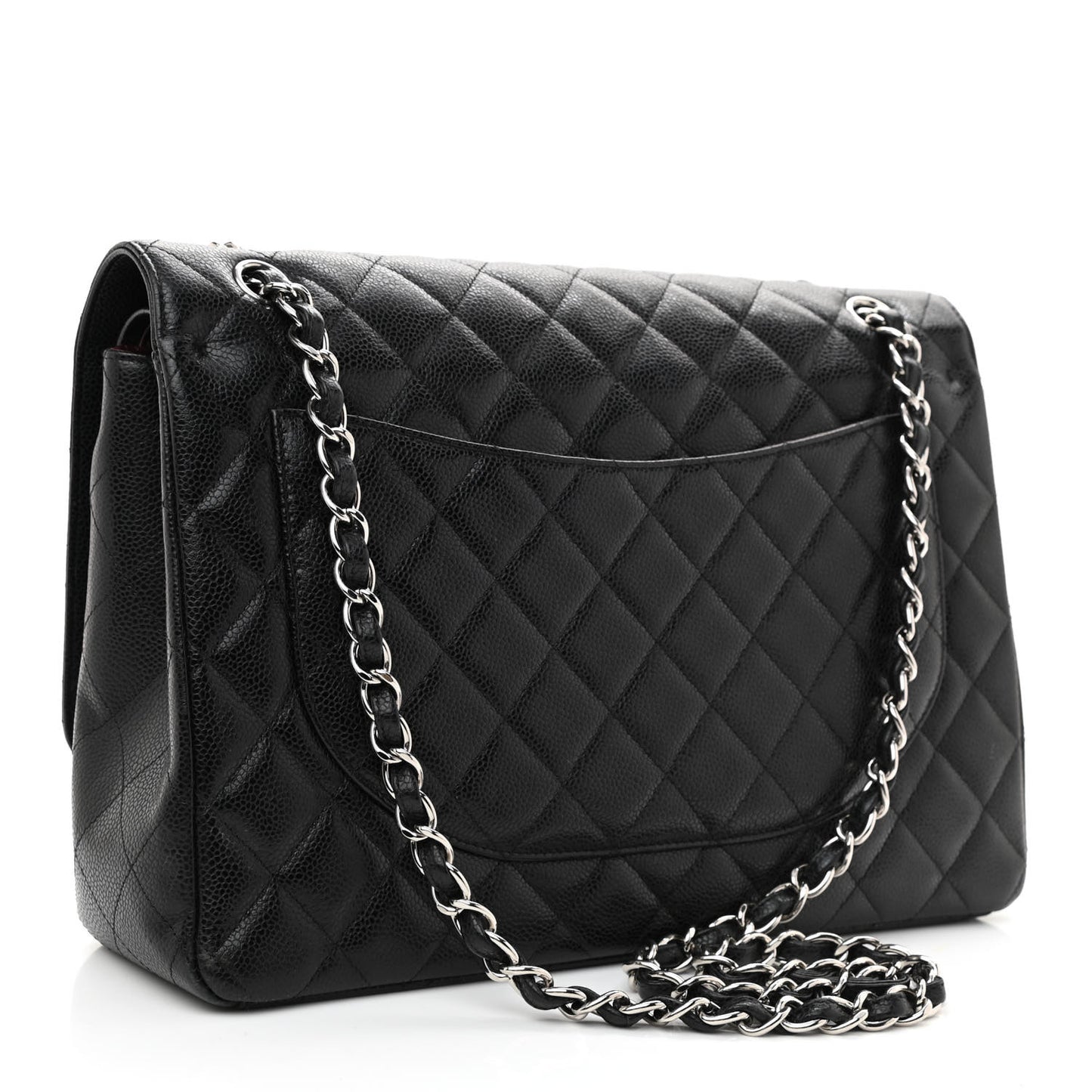 Caviar Quilted Maxi Double Flap Black