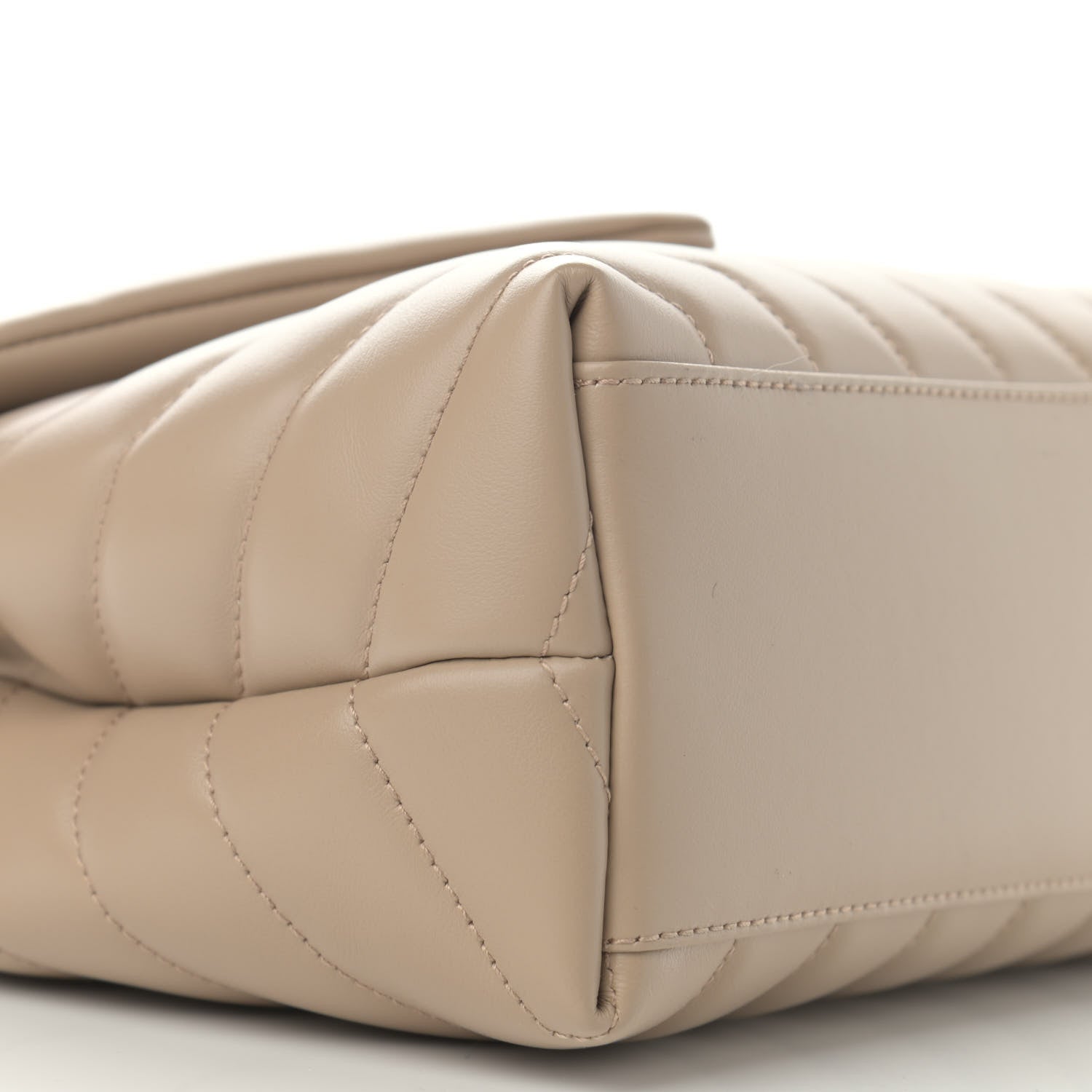 Saint Laurent Calfskin Y Quilted Monogram Small Loulou Chain Satchel Dark Beige 10 of 11