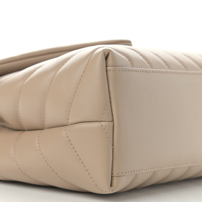 Saint Laurent Calfskin Y Quilted Monogram Small Loulou Chain Satchel Dark Beige 10 of 11