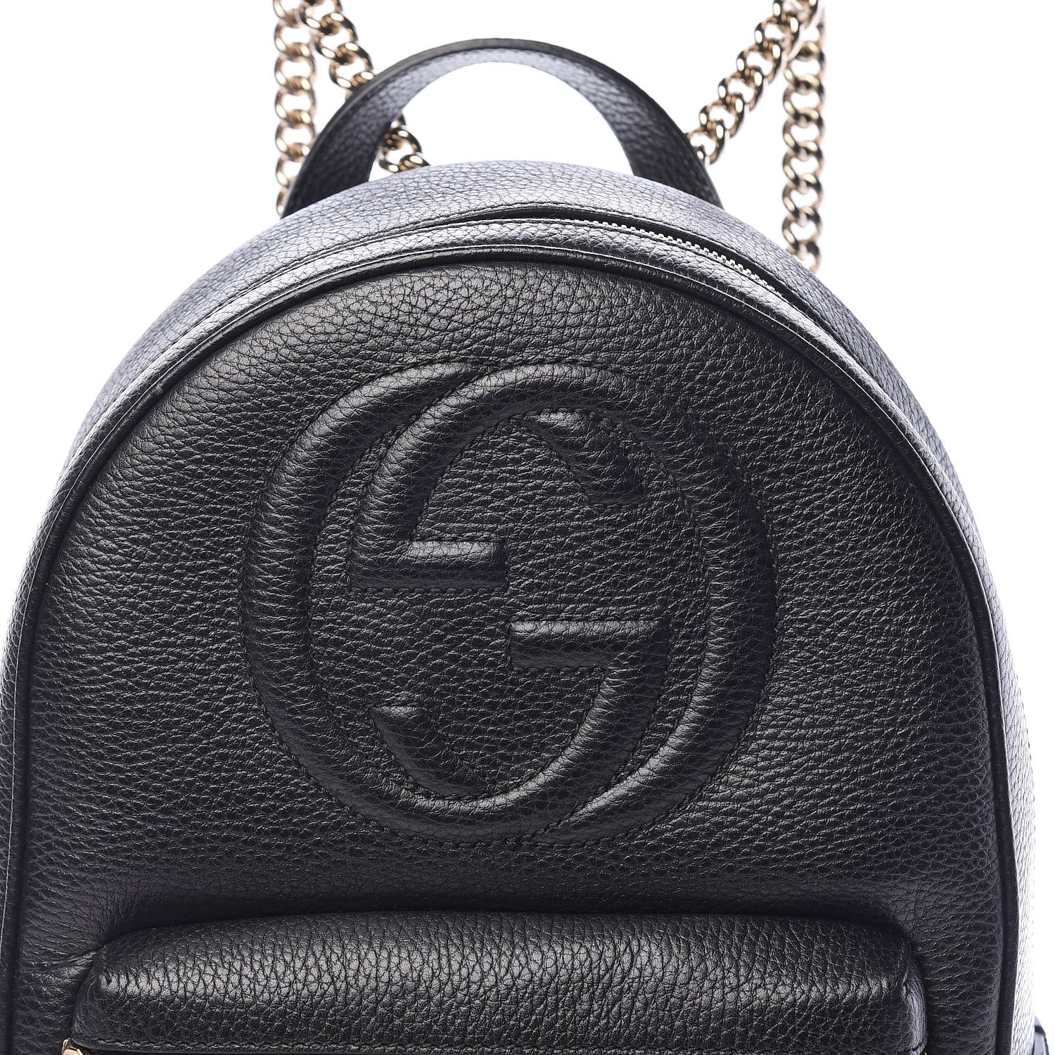 Gucci Pebbled Calfskin Soho Chain Backpack Black 10 of 12