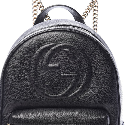 Gucci Pebbled Calfskin Soho Chain Backpack Black 10 of 12