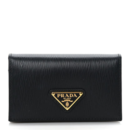 Prada Vitello Move Triangle Logo Card Holder Black 1 of 9